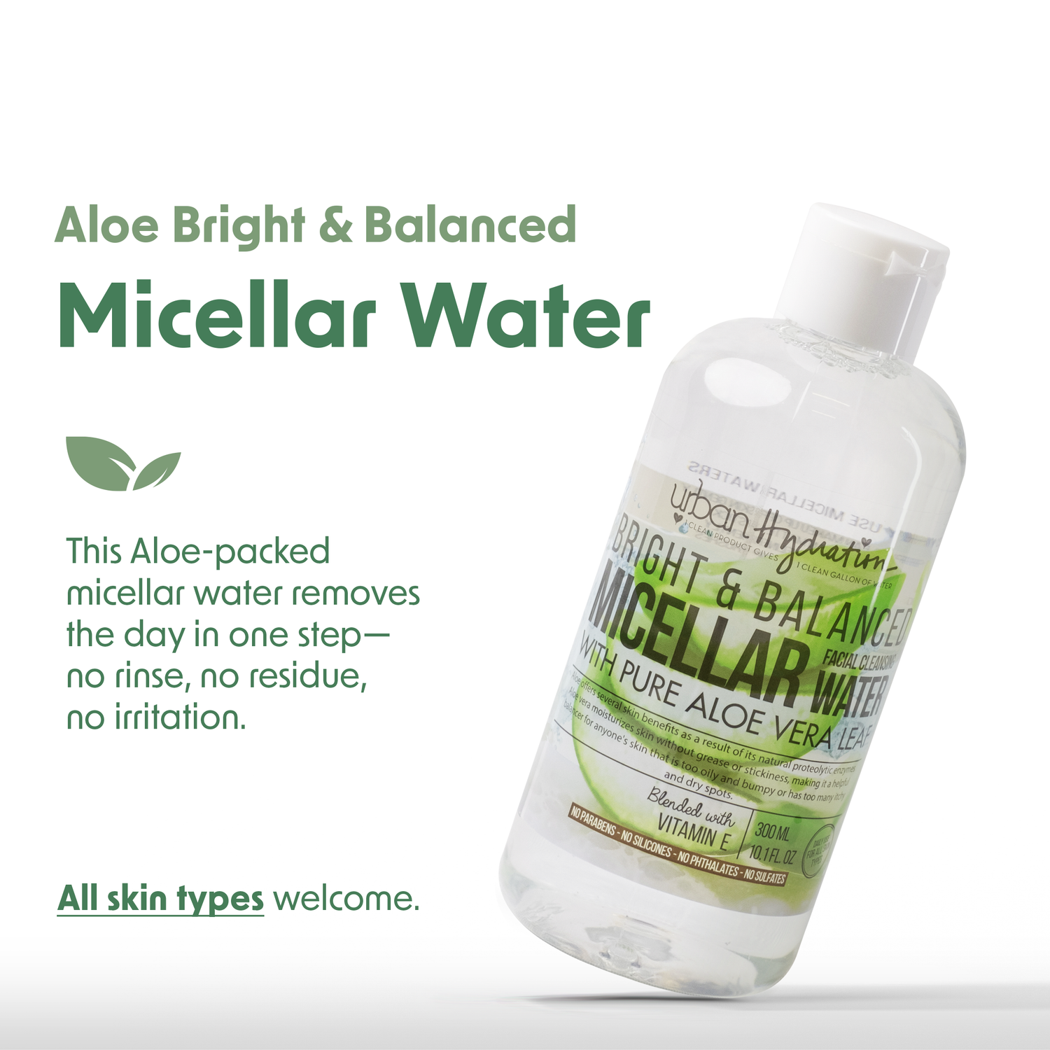 Urban Hydration Bright & Balanced Aloe Vera Leaf Micellar Water 10oz