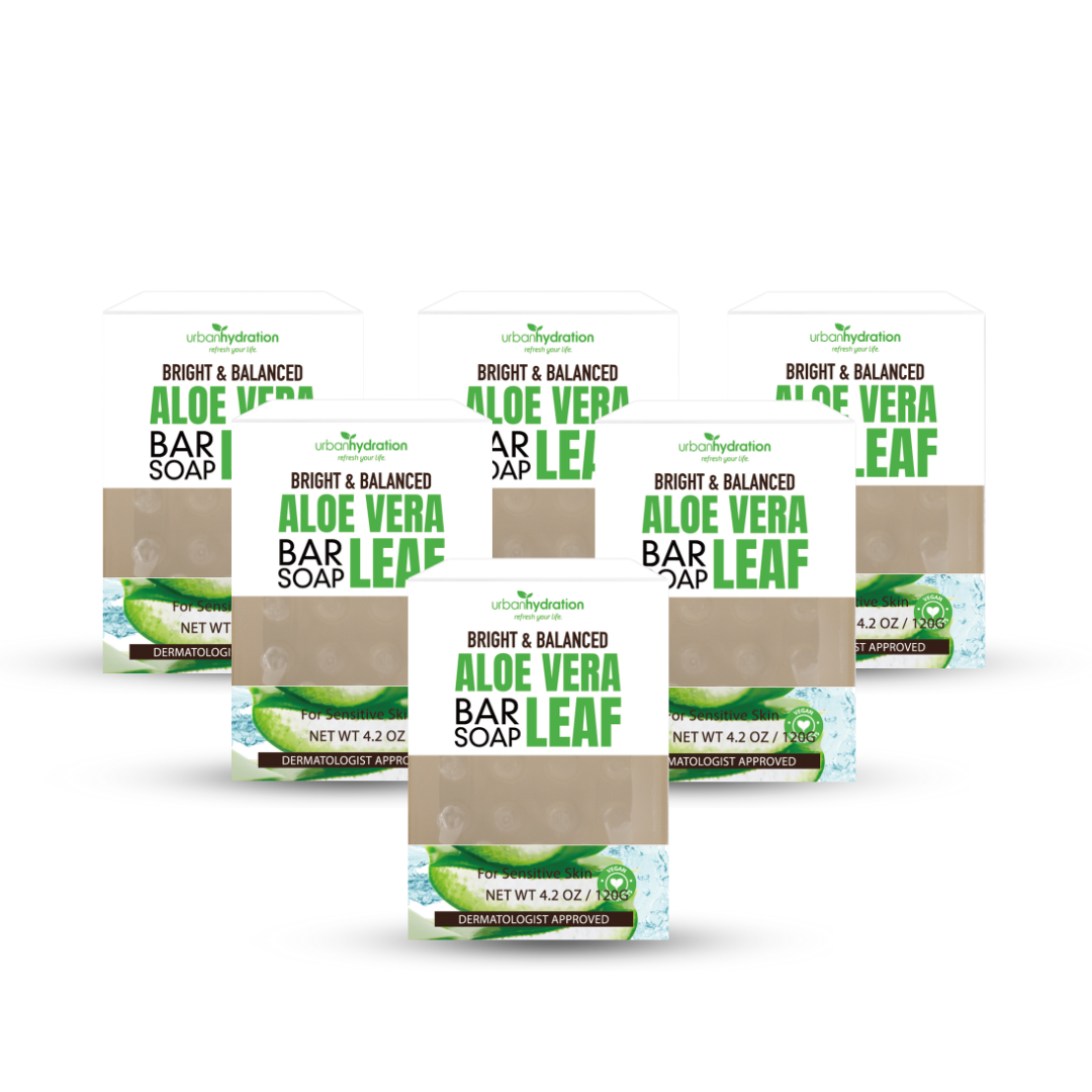 Aloe Vera Leaf Face & Body Bar Soap - 6 Pack