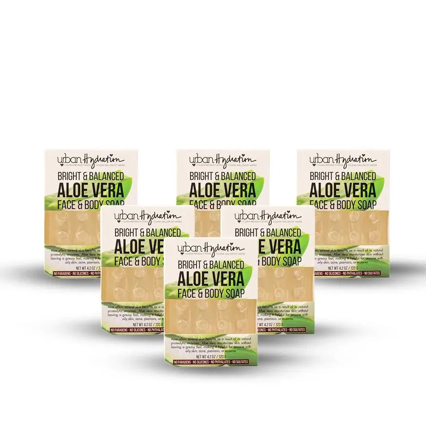 Urban Hydration Aloe Vera Leaf Face & Body Bar Soap - 6 Pack Urban Hydration