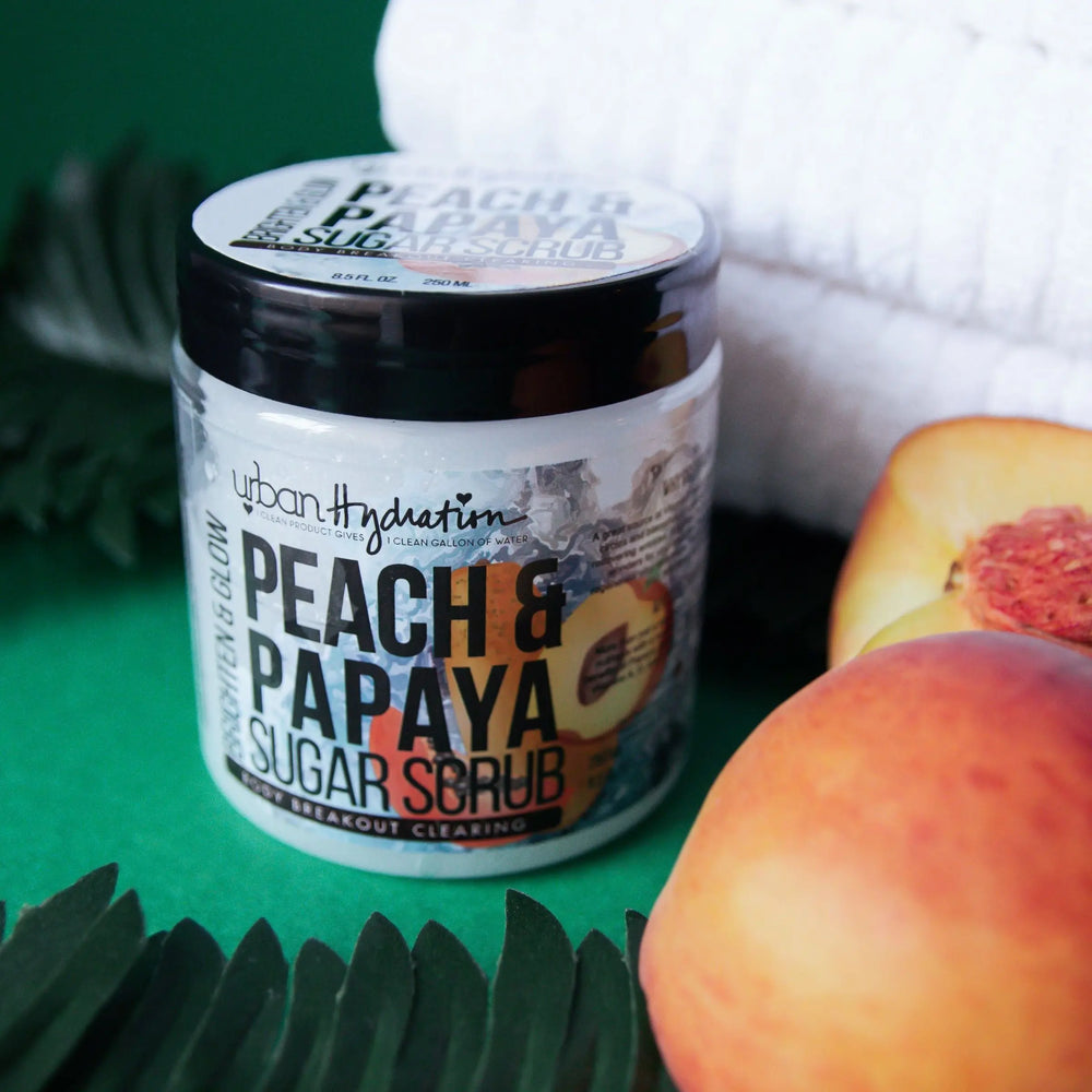 Brighten & Glow Peach & Papaya Sugar Scrub – Body Scrub Urban Hydration