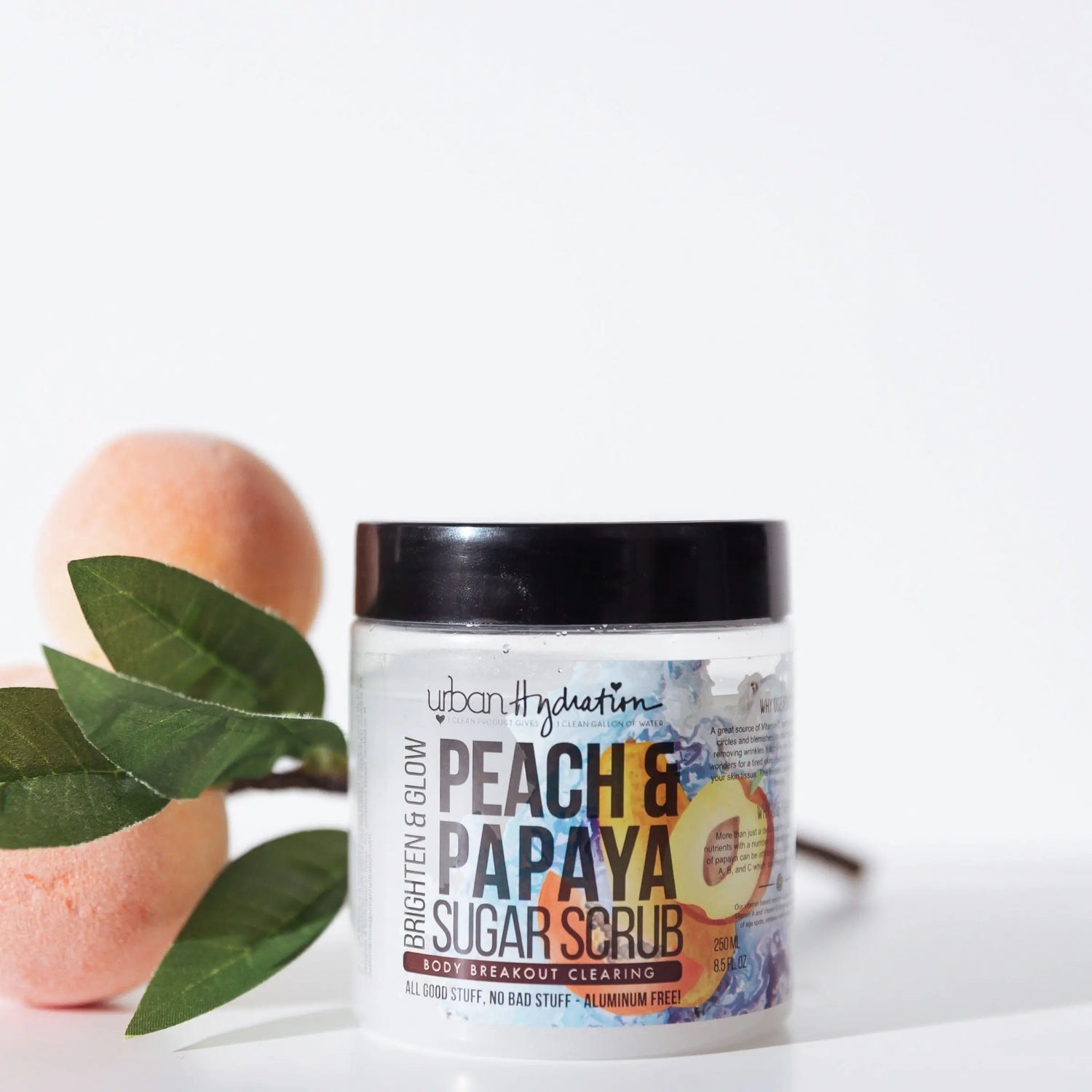 Brighten & Glow Peach & Papaya Bath Essentials 3pc Set Urban Hydration