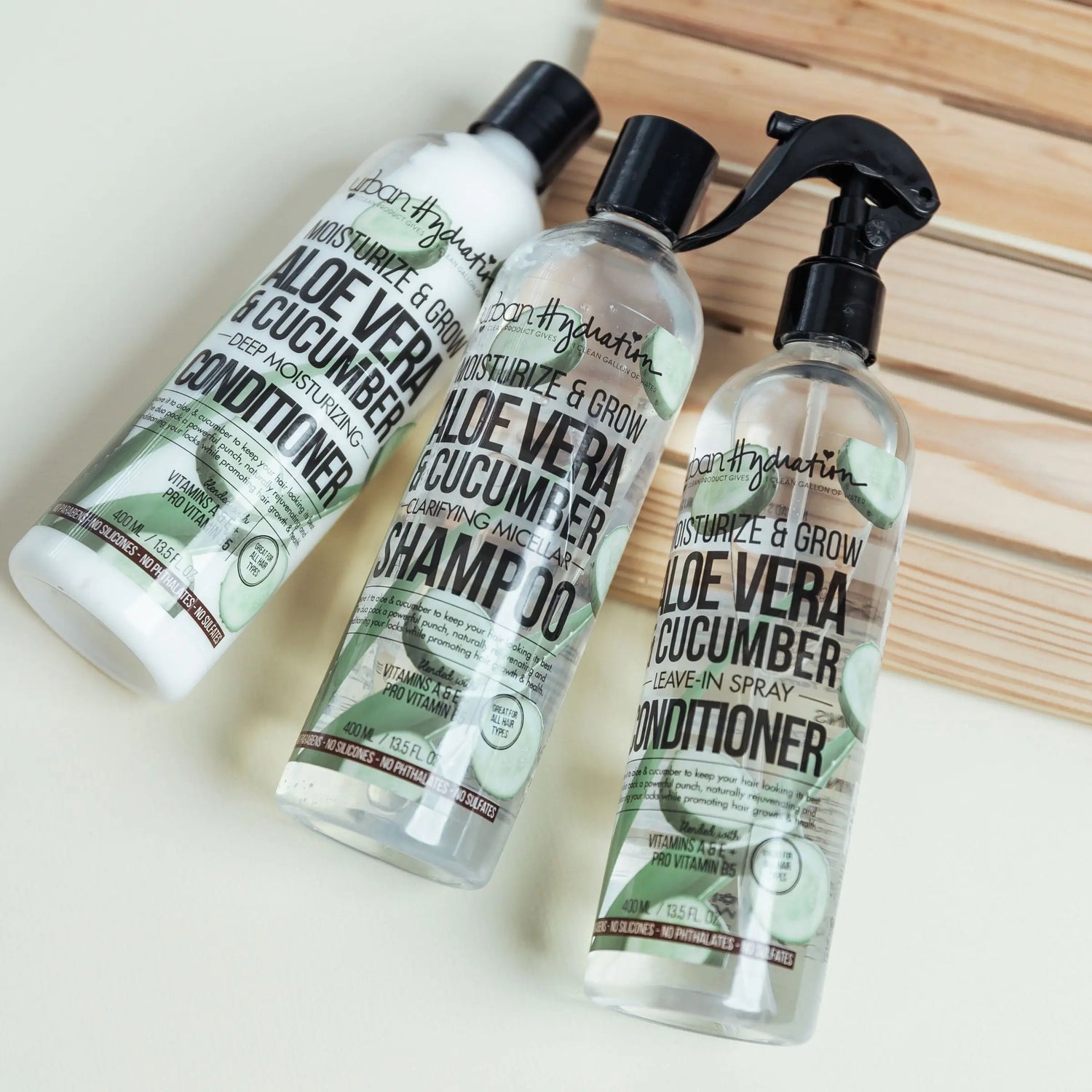 Aloe Vera & Cucumber Haircare 3pc Set Lifestyle